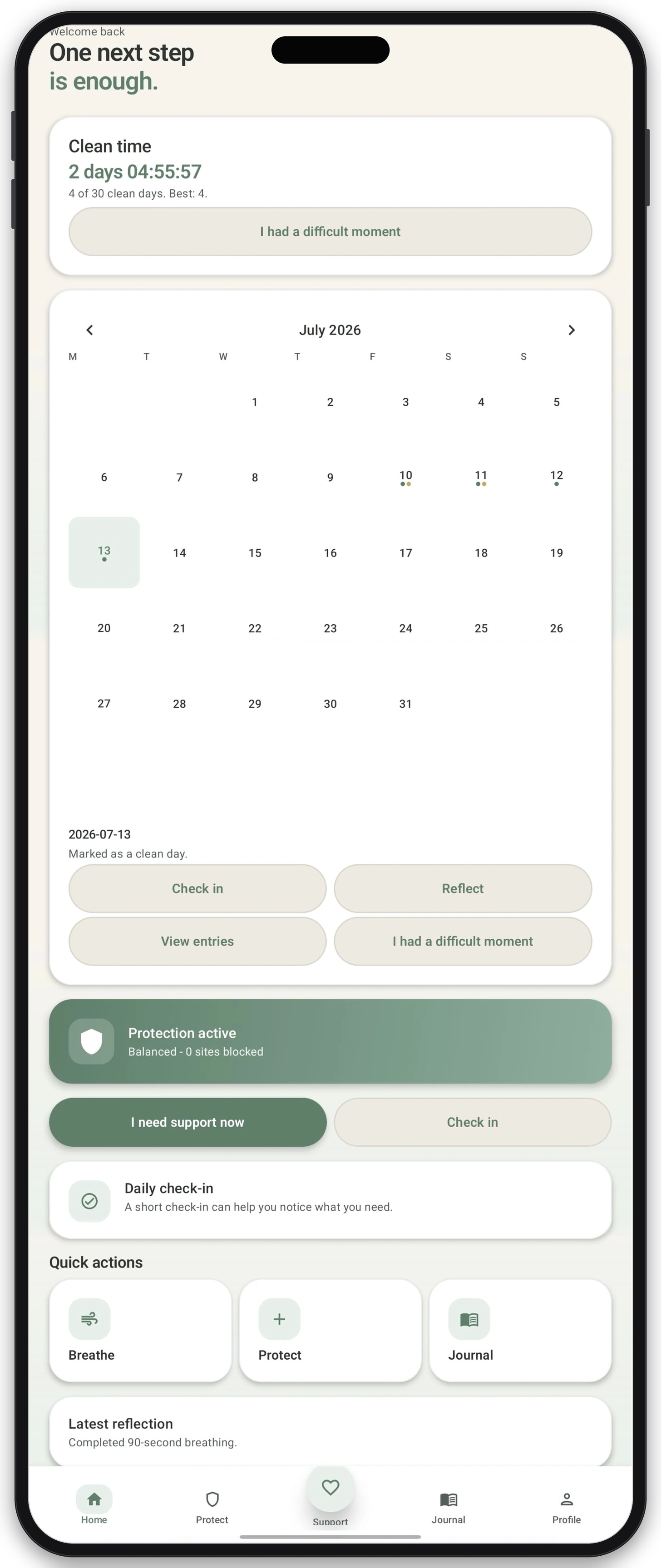 Hidayah home dashboard screenshot